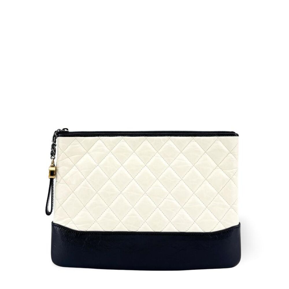 Chanel Gabrielle O-Case Pouch Medium Black White